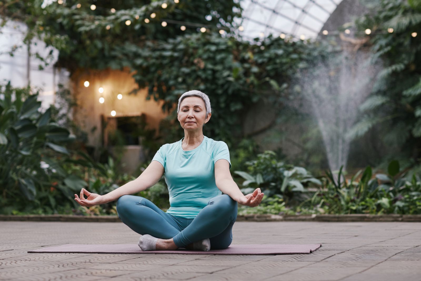 A woman in a calm, centered moment