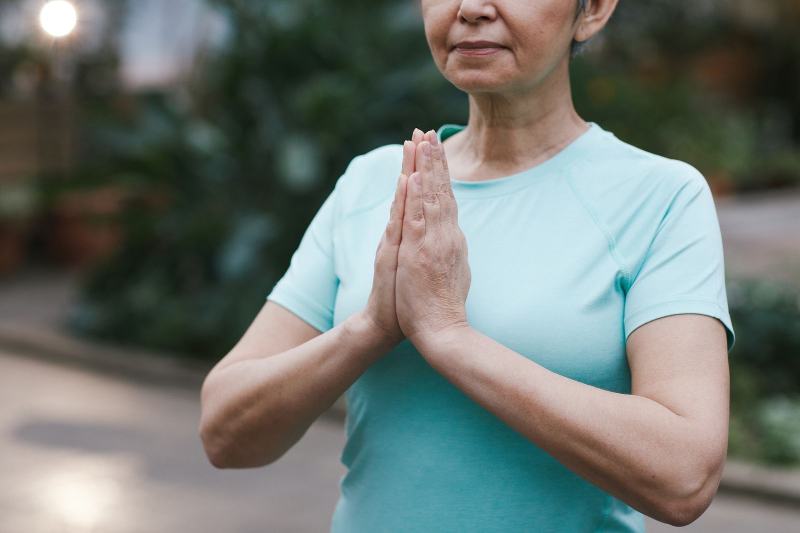 A woman in a calm moment of wellness